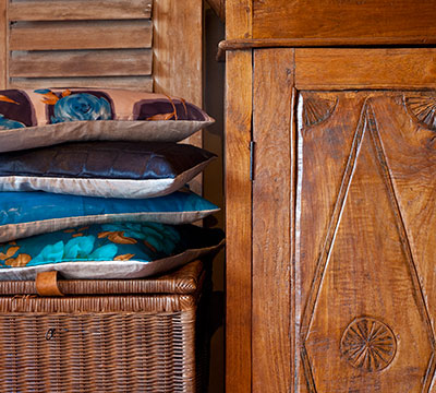 Vintage cushions made from vintage silk 