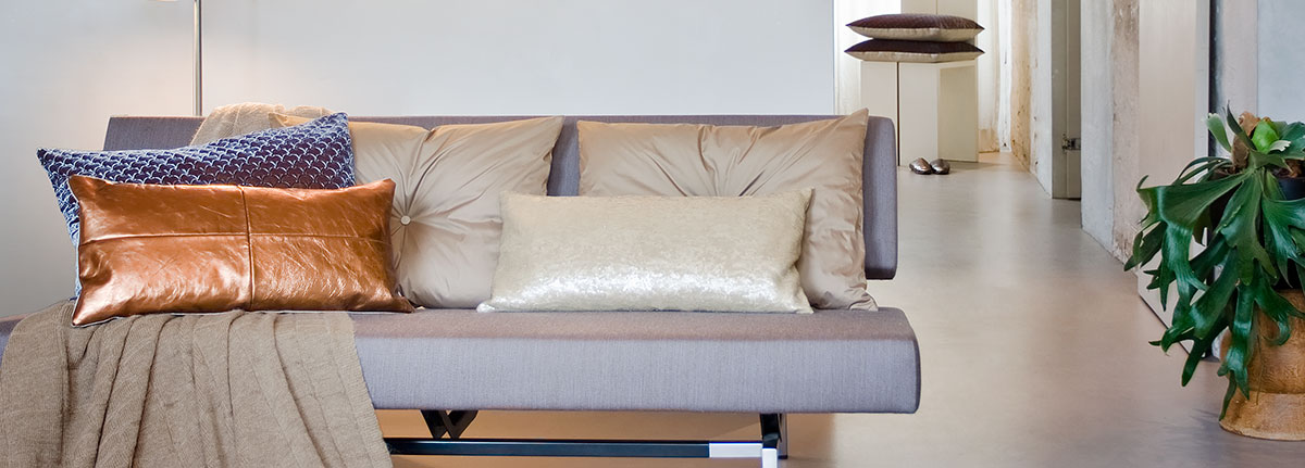 Knitted Mohair Croco on sofa