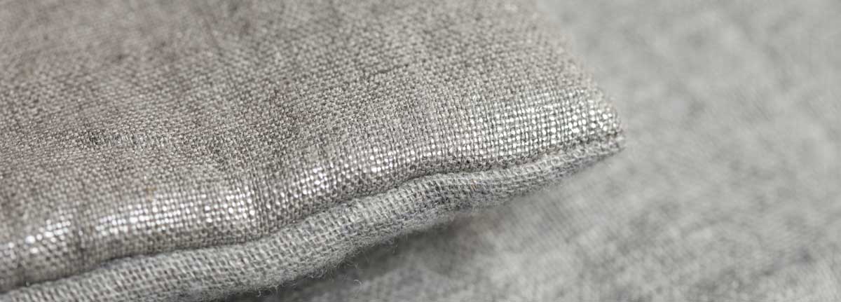 Bedsprei Silver Pad in zilverkleurig gecoat linnen