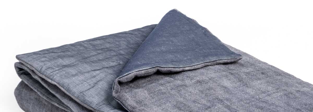 bedsprei Morris Steelgrey gewassen jute gevoerd met linnen