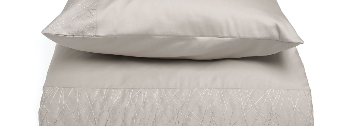 MrsMe dekbedovertrek Layers Taupe katoen satijn