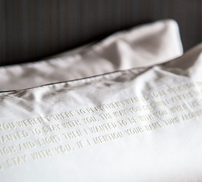 Dekbedset Pillowbook gedicht in witte flock