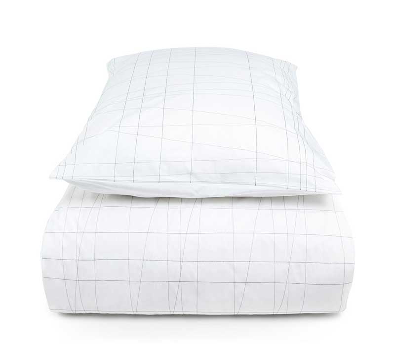 dekbedovertrek en kussenslopen Twine wit katoen met donkergrijs allover borduursel