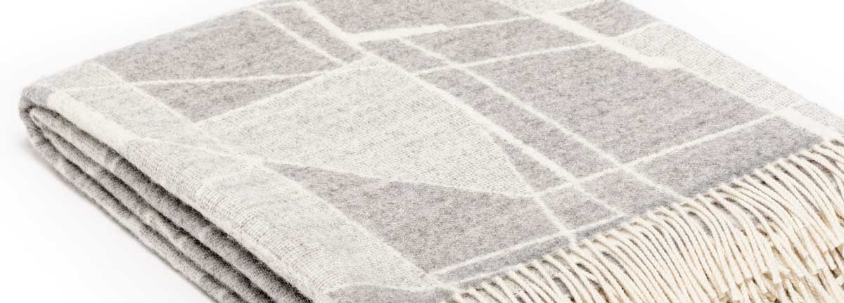 Crystalline plaid jacquard geweven wol