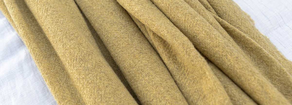 plaid Fly Mustard Melee gewasen wol