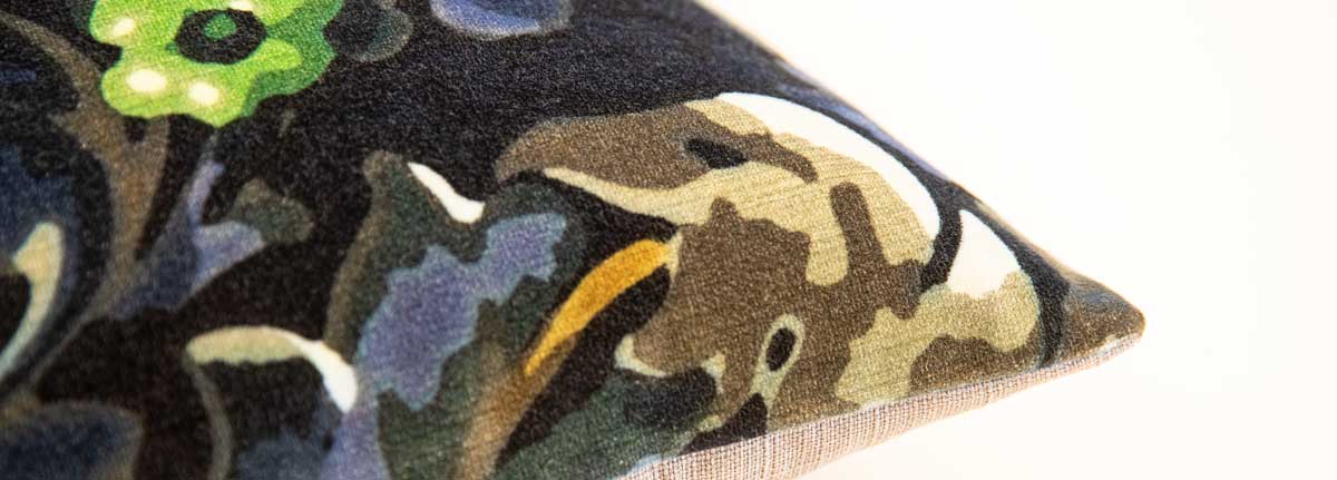  Fleur Electric-Blue velours 