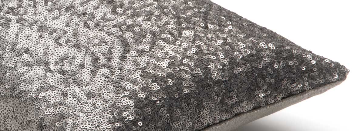 Sierkussen Spangles Titanium geplet velours