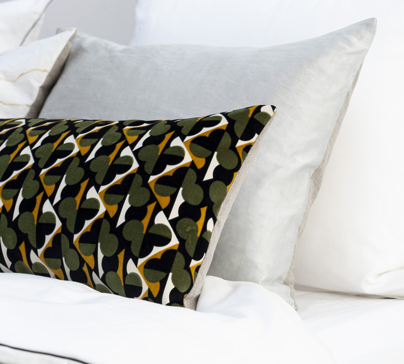 Sierkussen Clover geprint velours