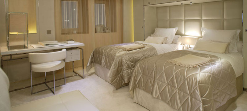 ICON yacht lounges with Mrs.Me cushions and plaids