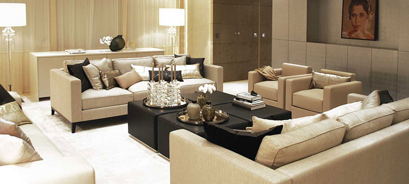 ICON yacht lounges with personalised cushions and plaids