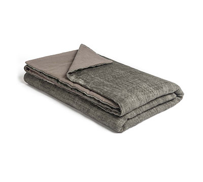 Bed-end spread Grand reversable crinkled fabric