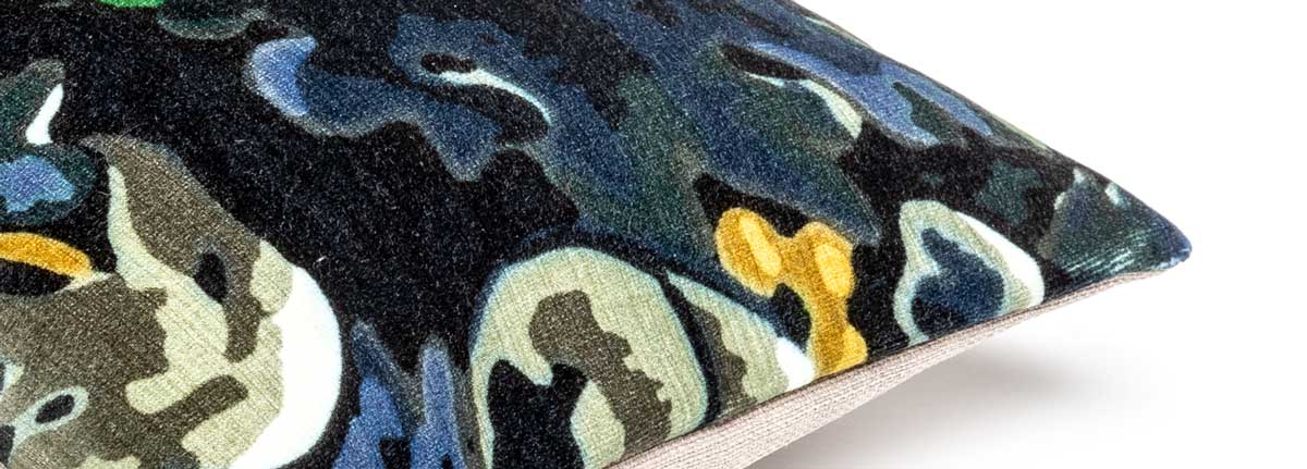 Cushion Fleur Electric Blue