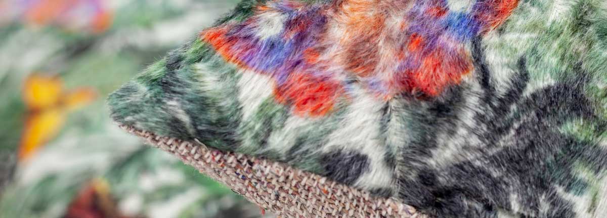 Cushion Bumblebee Multigreen printed velvet