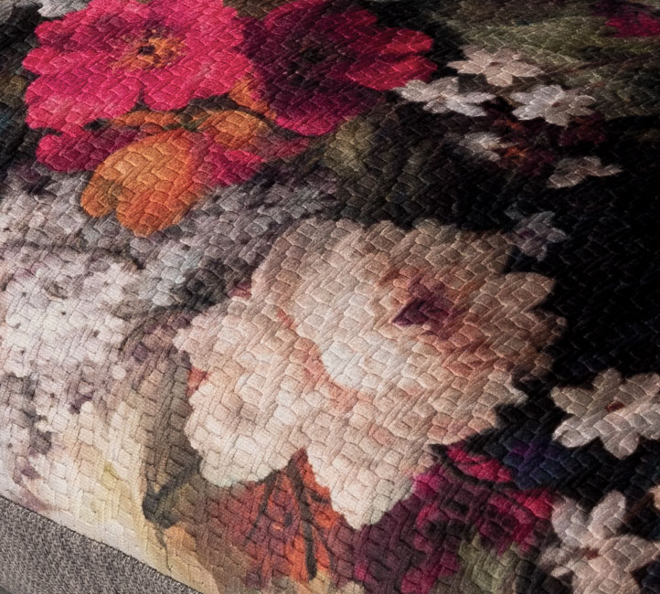 printed Cushion Tableau Olive Rose 