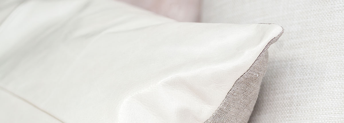 Pavilion Leather Cushion Colour Milk