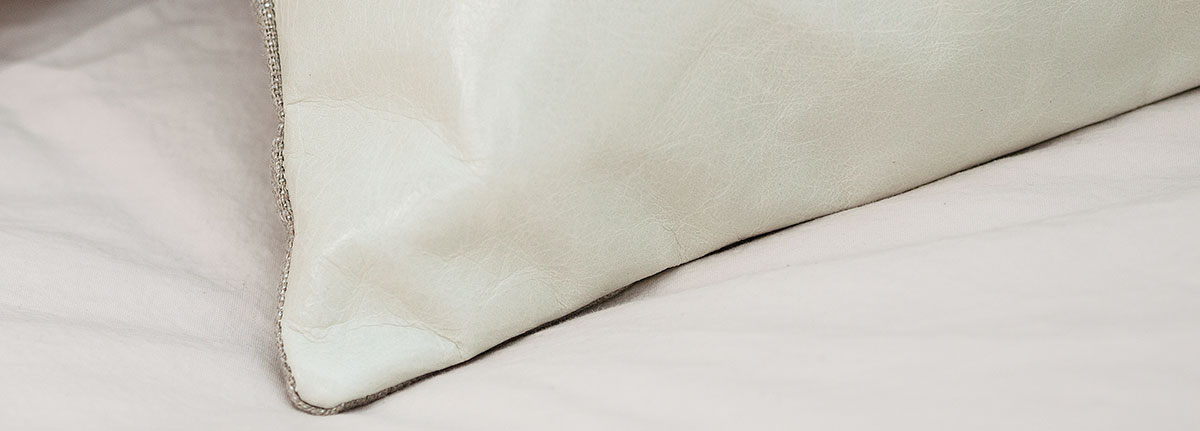 Pavilion Milk Leather Cushion Detail