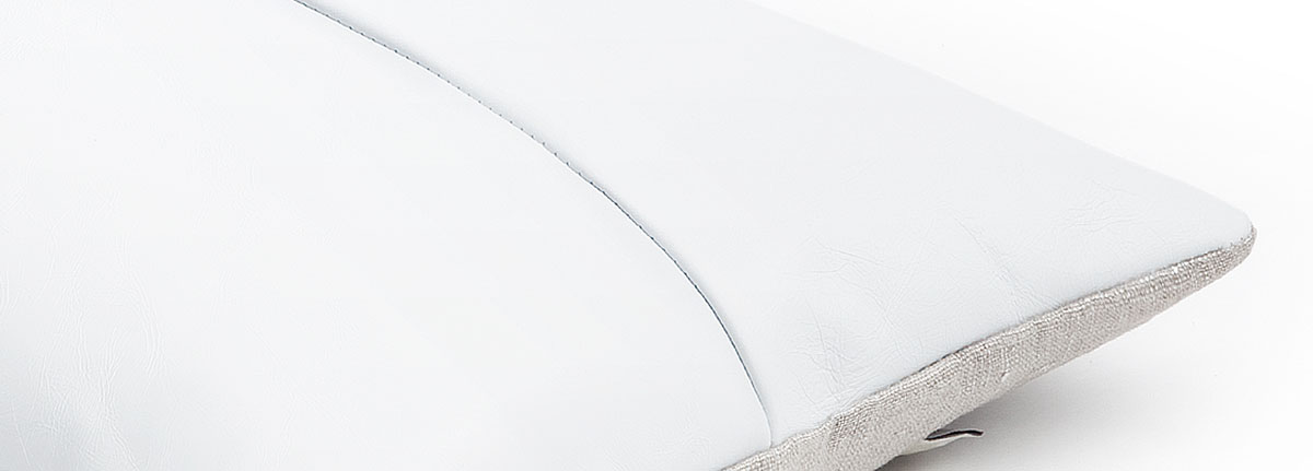 Pavilion White  Leather Cushion