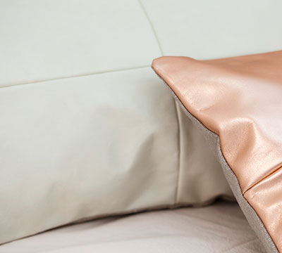 Cushion Pavilion Milk and Copper