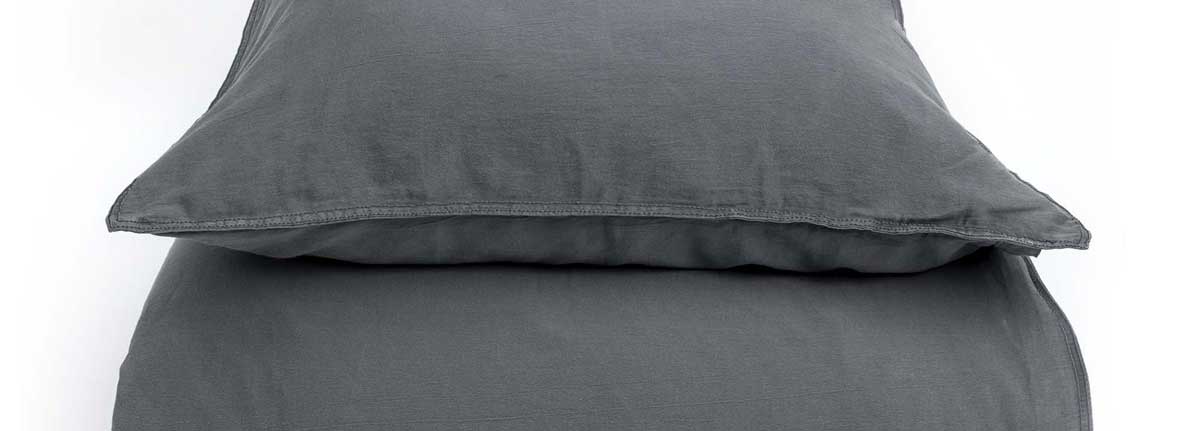 MrsMe DuvetCoverSet Stilo Steelgrey Washed Sateen 